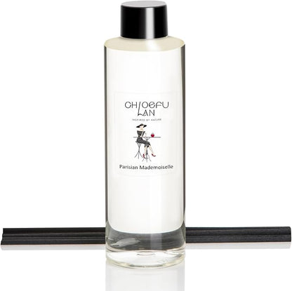 Parisian Mademoisellt Scented Oil Diffuser Refill 6.76 fl oz, Natural Essential Oil, Elegant Floral for Bedroom & Vanity, Best for SPA and Home, 0% Alcohol, Promote Sleep & Relieve Stress
