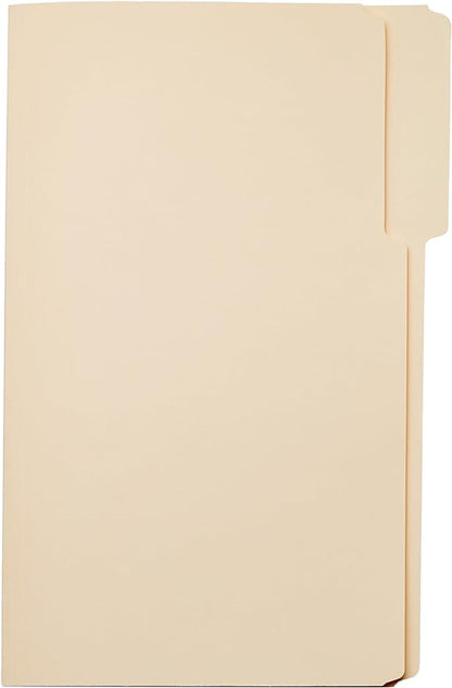 Amazon Basics Sturdy Manila File Folders, 1/3 Tabs in Assorted Positions for Filing and Easy Labeling, Legal Size, 8.5 x 14 inch, 200-Pack