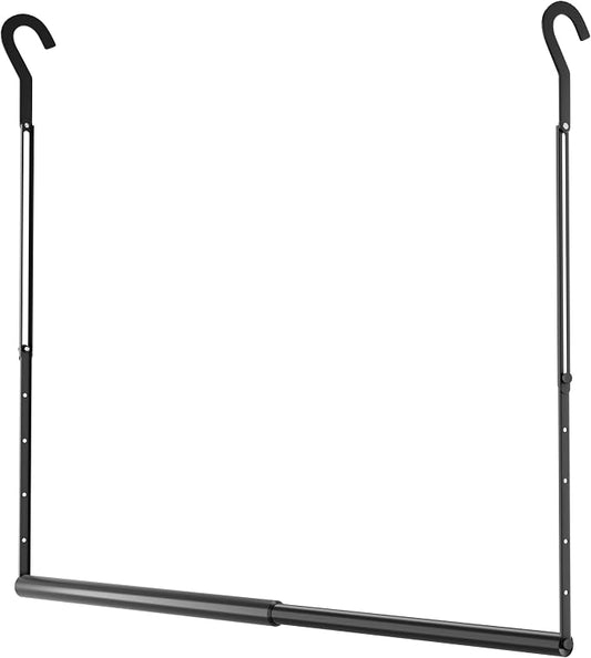 OPKING Hanging Closet Rod Extenders Adjustable Width & Height Space-Saving, 1Pack Black