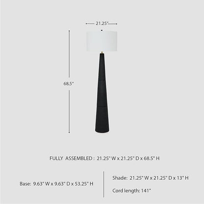 Signature Design by Ashley Hallburg Modern Textured Polyresin Floor Lamp with 3-Way Switch, Black