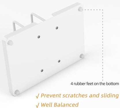 Napkin Holder for Table, Metal Napkin Holder with Salt and Pepper Shakers Caddy, Standing Paper Napkin Storage for Kitchen Dining Table Decor, White