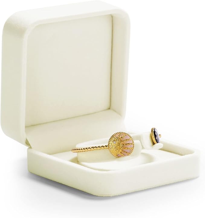 Oirlv Velvet Bracelet Gift Boxes White Bangle Display Jewelry Box