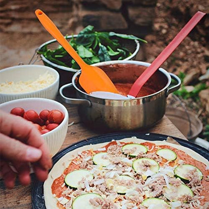 4 Piece Silicone Spatulas Heat Resistant 11inch Large Rubber Spatulas for Baking, Cooking, and Mixing Non-Stick Flexible Seamless Spatula with Stainless Steel Core