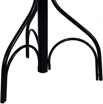 LDAILY Moccha Standing Coat Rack, Metal Frame, Study Portable Free Standing Entryway Hat Coat Jacket Umbrella Holder, Hanger with Base Coat Tree Stand, Black
