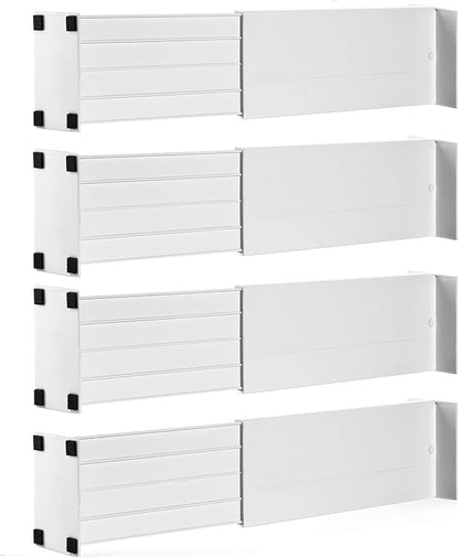 Dial Industries Adjustable Dresser Drawer Clothes Organizer Dividers, Set of 4, 4.5" Deep