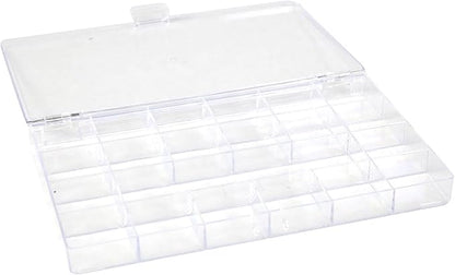 Everything Mary 21-Compartment Bead Storage Box – Clear Organizer for Diamond Painting, Jewelry, Craft Beads & Tools – Durable Plastic Case for Diamond Art, Small Items & DIY Projects