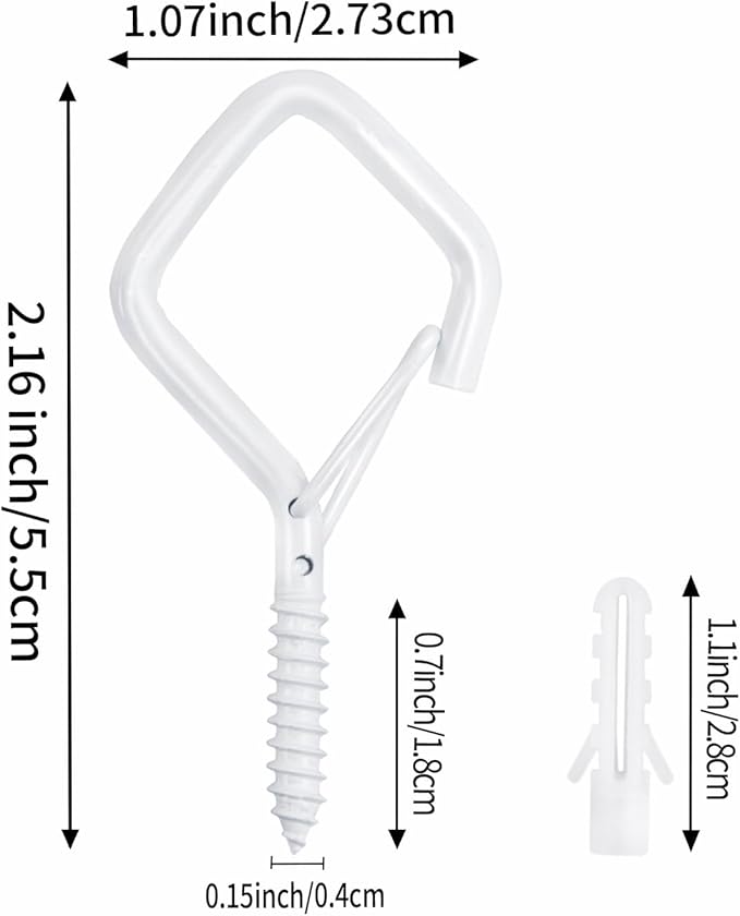 120 Pcs White Eye Hooks Screw Heavy Duty,Ceiling Hooks for Hanging Plants,String Lights,Cup,Wind Chime,Bird Feeders. Plant Hanger Indoor&Outdoor