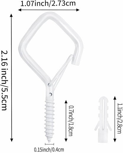 120 Pcs White Eye Hooks Screw Heavy Duty,Ceiling Hooks for Hanging Plants,String Lights,Cup,Wind Chime,Bird Feeders. Plant Hanger Indoor&Outdoor