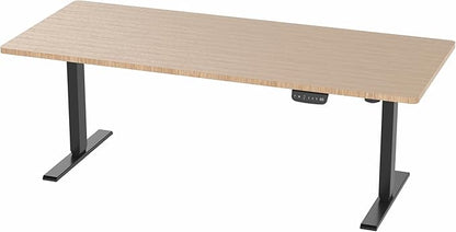 VIVO Electric 71 x 30 in Real Bamboo Standing Desk, Touch Screen Adjustment, 220 lb Frame Support, 2E Series, Black Frame, DESK-KIT-2E71O