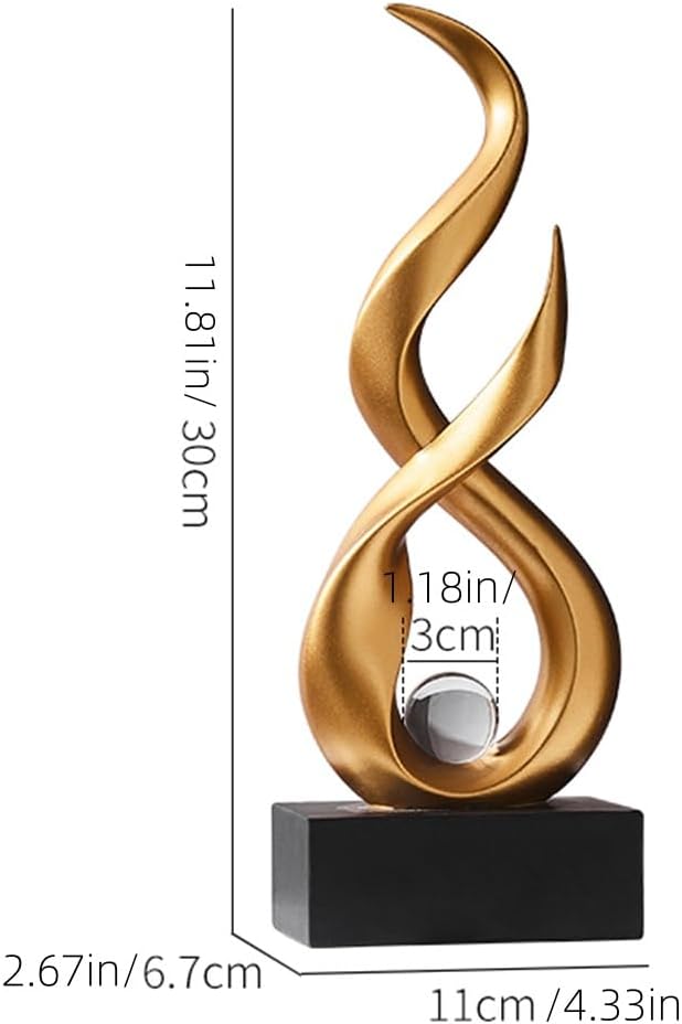 AWNR Abstract Art Deco Decor Statues for Home,Shelves,Table,Living Room, Dining Room,Modern Sculpture Decoraciones of Homes for Sale (Gold B)