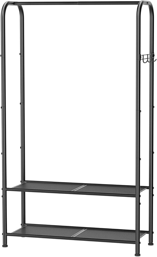 Golpart Clothes Garment Coat Rack Drying Clothing Racks Metal Freestanding for Hanging Clothes Portable Closet for Laundry Bedroom Black