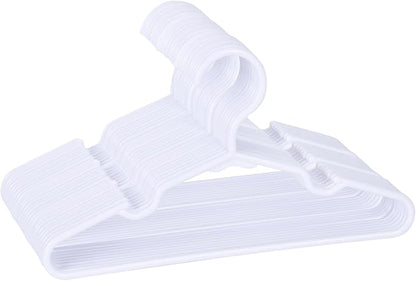 30 Pack White Kids Hangers 11.6 Inch - Baby Clothes Hangers for Toddler & Child, Durable Plastic Children's Hangers for Closet, Pants, Coats, Skirts (Non-Slip, Space-Saving)