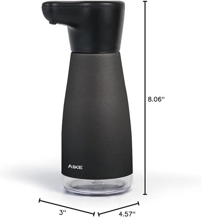 AIKE Magnetic Charging Waterproof Automatic Soap Dispenser for Liquid Soap Anti-Fingerprint Black Coating 14fl.oz. Model AK1337