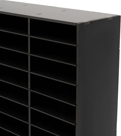 Mail Sorter Organizer, 24 Compartments Mailbox for Classroom, Desktop File Organizer with Adjustable Shelves, for Office Home Classroom, Black