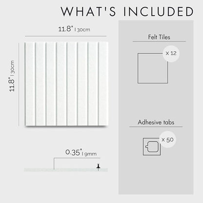 Large Bulletin Board 48x36- Office Wall Organizer, Replace Your Old Cork Boards for Walls for Office Decor -12-Pack Felt Wall Panels to Use in Home Office Decor, Classroom Decor (Milky White)