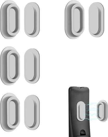 4 Pack Strong Magnetic Remote Control Holder, Self-Adhesive Silicone Remote Holder Wall Mount for TV, Fan, Air Conditioner Remote Control (Grey)