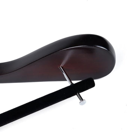 Luxury Wide Shoulder Wooden Hangers 6 Pack, with Velvet Bar, Smooth Mahogany Finish Wood Suit Hanger Coat Hanger for Closet, Holds Upto 20lbs, 360° Swivel Hook, for Jacket, Dress Heavy Clothes Hangers