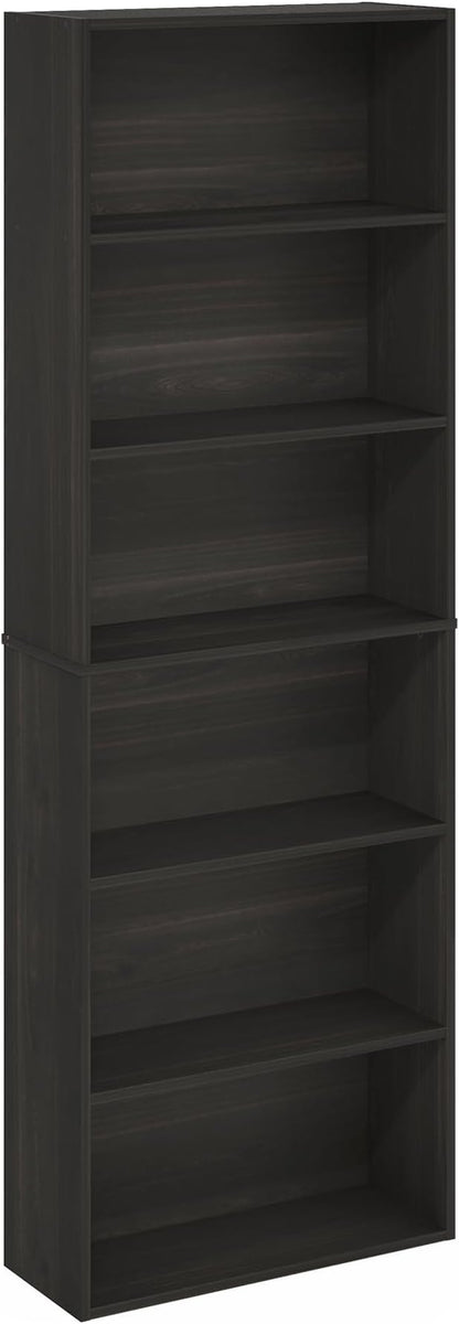 Furinno Jaya Simply Home Free Standing 6-Tier Open Storage Bookcase, Espresso