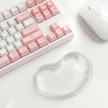 Soft Mouse Wrist Rest Pad Comfortable Cool Silicone Gel Ergonomic Cushion Small-Sized Hand Pain Relief Support Pad with Gel-Filled for Laptop Computer Office & Home (Transparent)