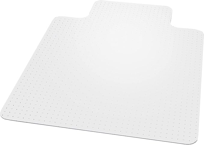Staples Office Chair Mat, Clear Floor Mats with Lip, Medium-Pile Carpets, Extended Under-Desk Coverage, 48 x 36 Inch, Smooth Glide
