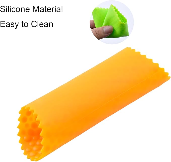 3Pack Silicone Garlic Peeler, Garlic Peeler Skin Remover Roller Keeper, Garlic Tube Rollers Skin Remover (Yellow, Green, Blue)