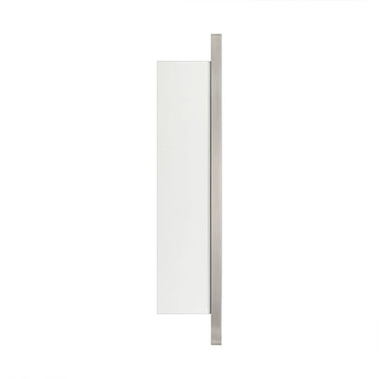 TEHOME 16.5'' x 24'' Brushed Nickel Recessed and Surface Mount Bathroom Medicine Cabinet with Mirror Square Cornered Metal Framed Rounded Rectangle Medicine Cabinet Mirror