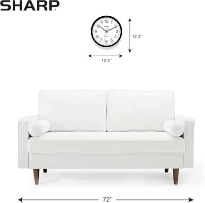Sharp Wall Clock – Black, Silent Non Ticking 12 Inch Quality Quartz Battery Operated Round Easy to Read Home/Kitchen/Office/Classroom/School Clocks, Sweep Movement