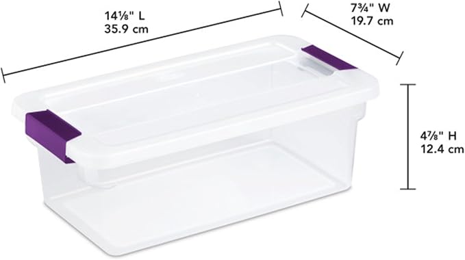 Sterilite 48-Pack ClearView Latch Box, Stackable Storage Organizer Bins for Home, 6 Quart