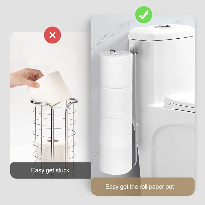 Over The Tank Toilet Paper Holder Bathroom Toilet Tissue Paper Roll Storage Holder Wall Mount Brushed Nickel,Metal Hanging Adhesive Toilet Paper Holder Dispenser Toilet Paper Organizer 1p