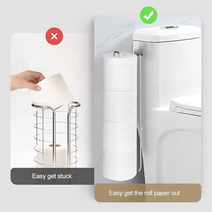 Over The Tank Toilet Paper Holder Bathroom Toilet Tissue Paper Roll Storage Holder Wall Mount Brushed Nickel,Metal Hanging Adhesive Toilet Paper Holder Dispenser Toilet Paper Organizer 1p