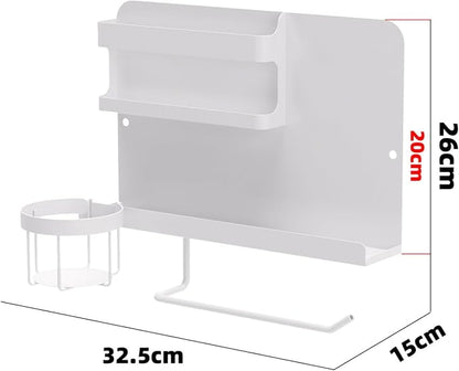 A Gentle Bedside Floating Shelf (White) Self-Adhesive It Serves as a Handy Storage Solution and Also Adds a Cute Touch to the Room. Suitable for Both Bedrooms and Offices Male and Female Dormitories