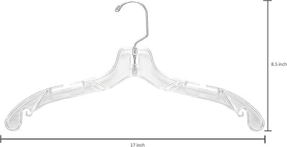 DEILSY™ Clear Plastic Hangers 100 Pack - Durable Clothes Hanger for Wardrobe Organization, Essential Plastic Hanger for Garments, Versatile Coat Hangers for Home and Retail Use