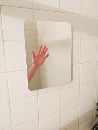 Fogless Shower Mirror, Large(10.2x7.8in) & Includes 2 Adhesive Hooks, Easy Install & Unbreakable & Super Thick, Fog Free (No Fog) Shower Mirror for Shaving