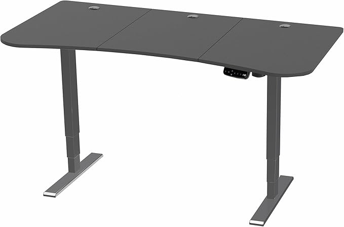VIVO Electric 63 x 32 in Standing Desk, Touch Screen Adjustment, 220 lb Frame Support, 2E Series, Black Top Black Frame, DESK-KIT-2E1B