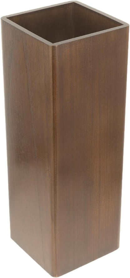 OUNONA Solid Wood Umbrella Stand Elegant Entryway Organizer for Indoor and Outdoor Use Heavy Duty Umbrella Holder for Lobbies Dark Walnut