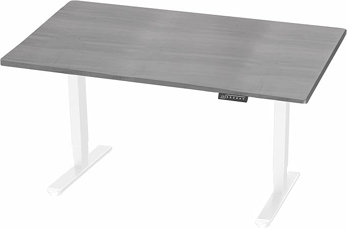 VIVO Electric 55 x 28 in Dual Motor Sit Stand Desk, Memory Height Adjustment, 2B Series, Dark Gray Top White Frame, DESK-KIT-2W55G