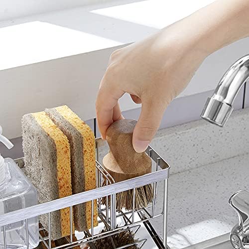 Mukkuri Sink Caddy - Kitchen Sink Organizer - Quick Draining, 304 Stainless Steel Tray