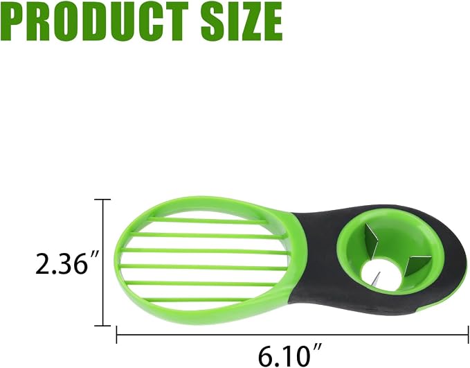 Good Grips 3-in-1 Avocado Slicer, Stainless Steel Blade, Manual Kitchen Tool, Dishwasher Safe Green