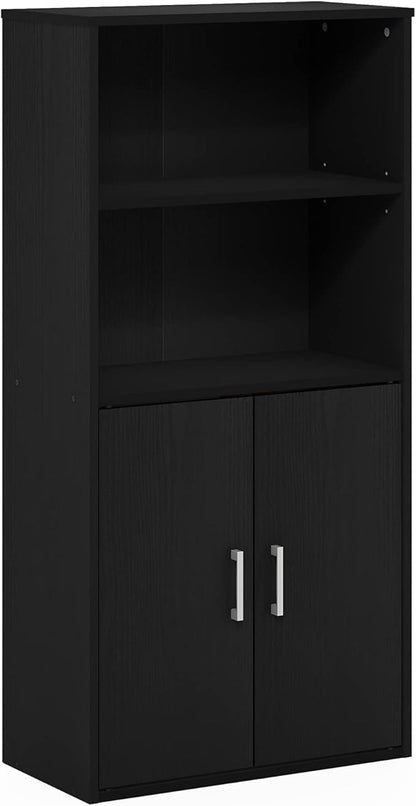 Furinno Pasir 4-Tier Storage Bookcase, Bookshelf, Multipurpose Shelf, Black Oak