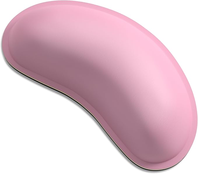 Dapesuom Mouse Wrist Rest, Ergonomic Memory Foam Mouse Wrist for Computer Desk Mats Support, PU Leather Hand Rest Pad Cushion for Gaming, Laptop, Men, Women, Pain Relief & Easy Typing, Rose Pink