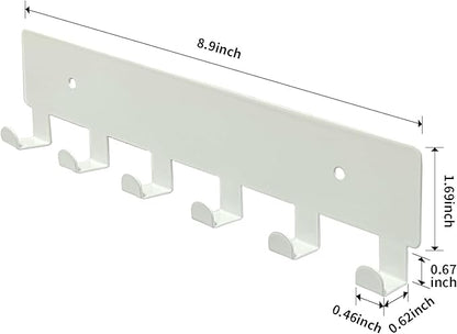 GTK Key Holder for Wall, Key Hooks with 6 Hooks, Wall Mounted Key Holder for Hallway, Self Adhesive Key Rack(White)