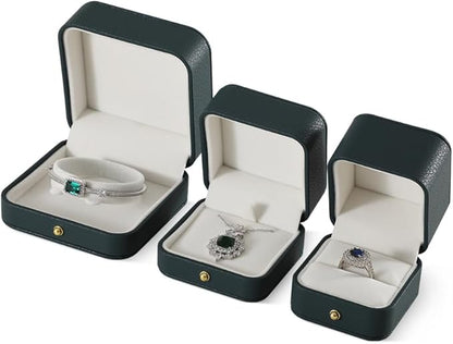 Ring Box, Leather Ring Case,Premium Mens Jewelry Box,Luxury Ring Box For Proposal,Dark Green Ring Boxes