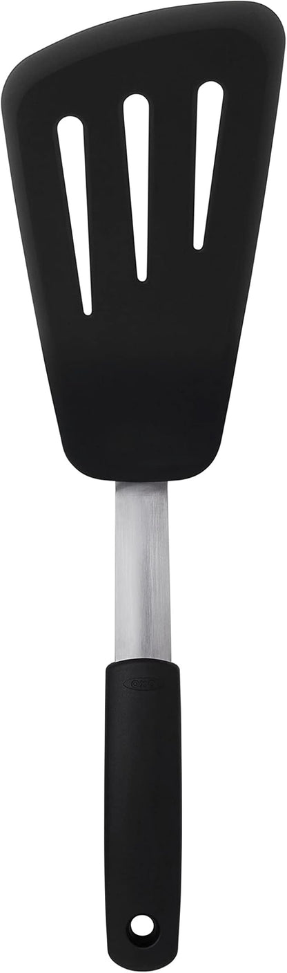OXO Good Grips Small Silicone Flexible Turner Black & Good Grips Silicone Flexible Omelet Turner