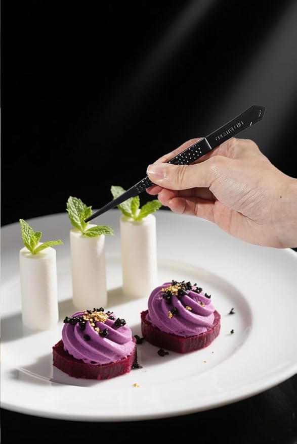 Cooking Tweezers, 1 Piece Chef's Tweezers Tongs, Chef's Plating Tool, 10 inch Food tweezers, Universal for all kinds of cooking, steak, plating, pasta and many other scenarios (1pc Set)