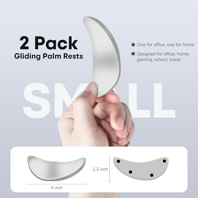 JIKIOU Left-Handed Truly Ergonomic Wrist Rest for Mouse 2 Pack, Carpal Tunnel Support, Pain Relief, Anti-Fatigue, Easy Glide, Office Computer Laptop Gaming (Left-Handed-Grey)