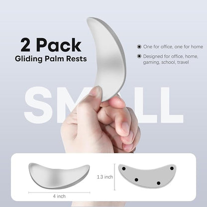 JIKIOU Left-Handed Truly Ergonomic Wrist Rest for Mouse 2 Pack, Carpal Tunnel Support, Pain Relief, Anti-Fatigue, Easy Glide, Office Computer Laptop Gaming (Left-Handed-Grey)