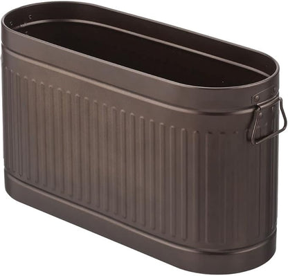 mDesign Large Steel Free Standing Toilet Paper Organizer, 6-Roll Tissue Storage Holder Container Bin for Bathroom Floor, Fits Under Sink, Vanity, Shelf, In Cabinet, or Corner Oscar Collection - Bronze
