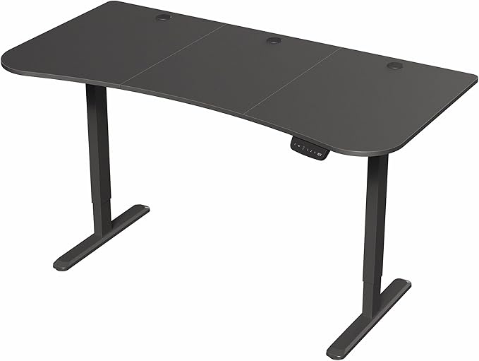 VIVO Electric 63 x 32 in Standing Desk, Touch Screen Adjustment, 220 lb Frame Support, 2E Series, Black Carbon Fiber Top Black Frame, DESK-KIT-2EBR