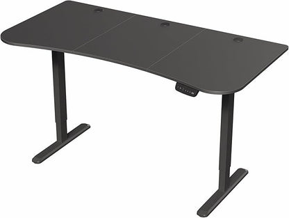 VIVO Electric 63 x 32 in Standing Desk, Touch Screen Adjustment, 220 lb Frame Support, 2E Series, Black Carbon Fiber Top Black Frame, DESK-KIT-2EBR