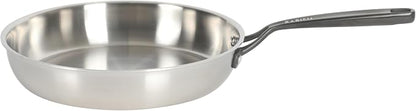 Babish 10-Inch Tri-Ply Stainless Steel Frying Pan With Black Handle – Professional Grade Skillet for Searing, Sautéing & Everyday Cooking